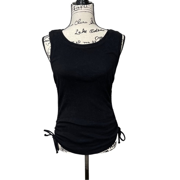 Good American Women's Rouched Tank Top Black Size 2 - Picture 5 of 13